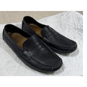 Rockport Men's 9 Blue Pebbled Leather Driving Moc Slip On Casual Comfort Shoes